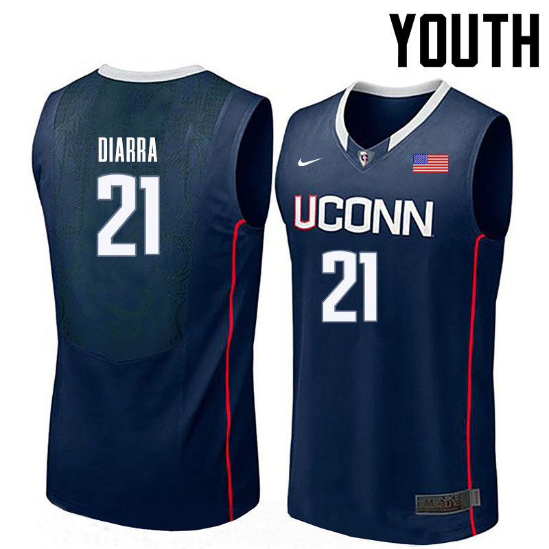 Youth Uconn Huskies #21 Mamadou Diarra College Basketball Jerseys-Navy